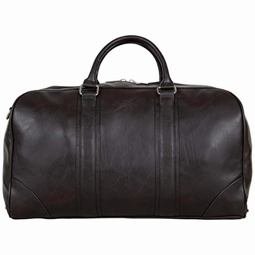 Ben Sherman 20" Travel Duffel Vegan Leather Weekender Carry-On Duffle Luggage/Gym Bag for Men & Women, Brown