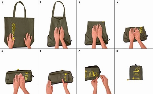 Biaggi Luggage Paksak Packable Shopper As As Seen on Shark Tank Olive 16-Inch