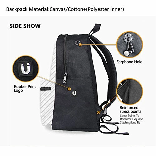 Bigcardesigns Women Flower Canvas Bookbag Backpack Notebook Laptop Bag