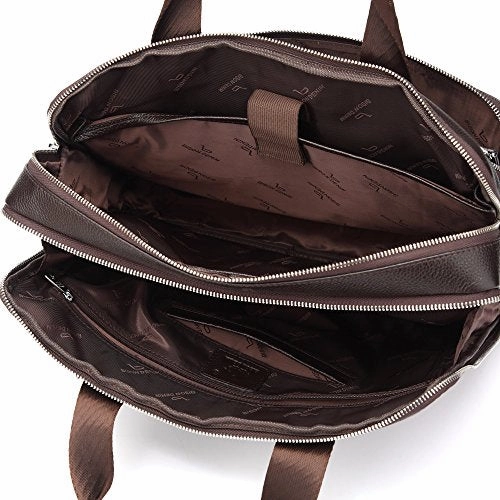 Bison Denim Genuine Leather Briefcase Messenger Bag Shoulder Cross-Body Bag Laptop Business Bag For