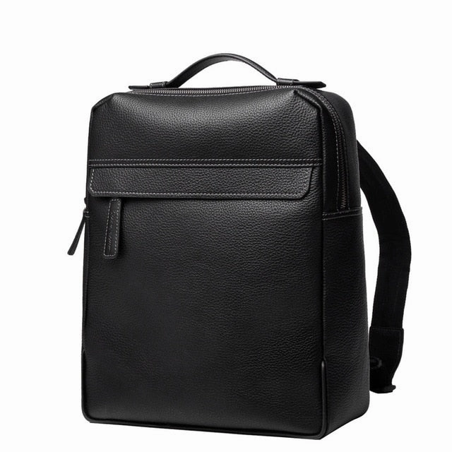 Bison Denim Men'S Backpacks Cowskin Large Capacity Laptop Backpacks For Male Leather Travel Bags