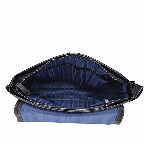 Bison Denim Mens Genuine Leather Briefcase Laptop Bag Messenger Shoulder Bag Black