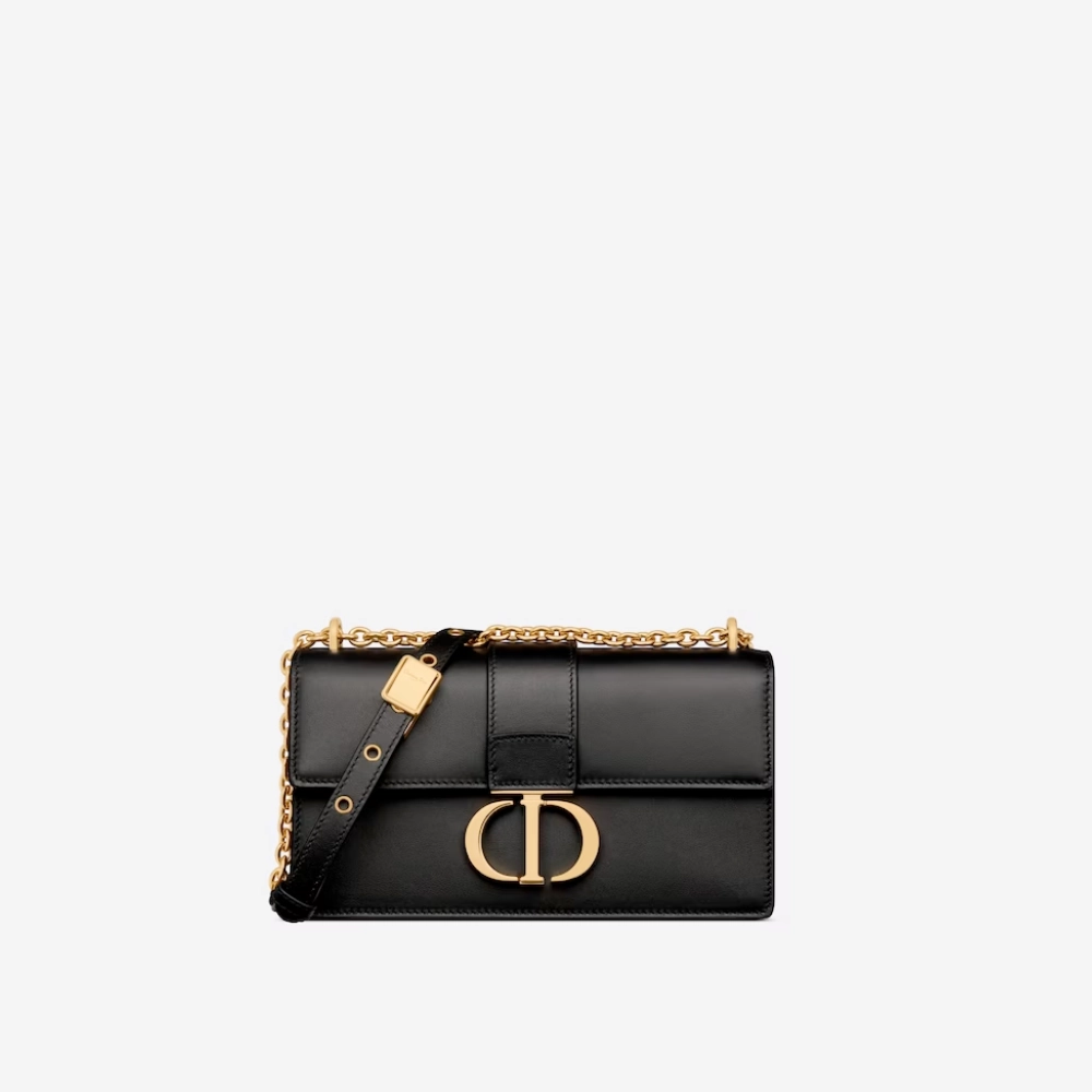 Black 30 Montaigne East-West Bag With Chain Leather Crossbody Bag for Women