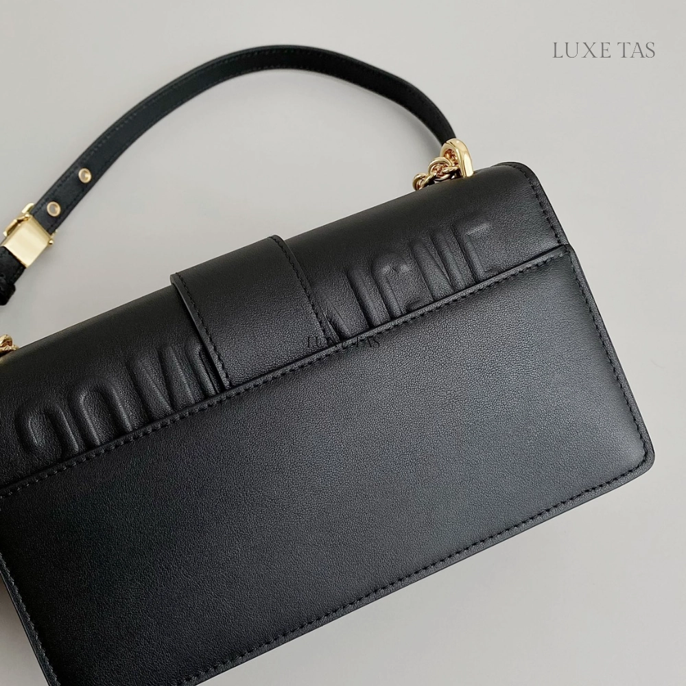 Black 30 Montaigne East-West Bag With Chain Leather Crossbody Bag for Women
