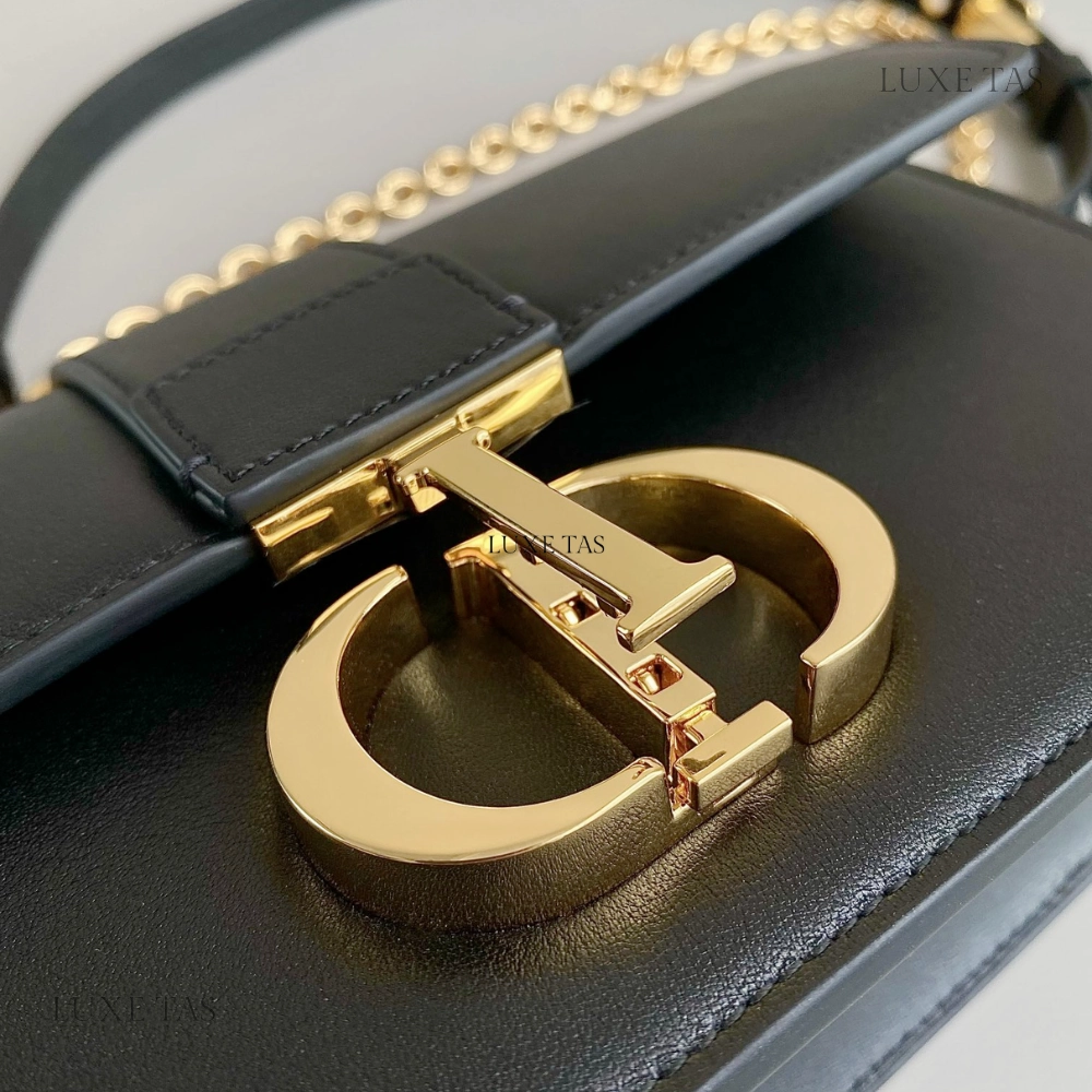 Black 30 Montaigne East-West Bag With Chain Leather Crossbody Bag for Women