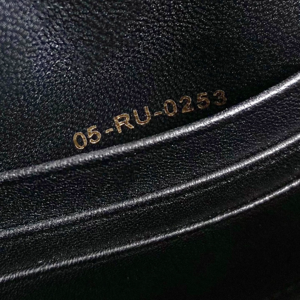 Black Cannage Lambskin D Caro Colle Noire Clutch with Chain Leather Crossbody Bag for Women