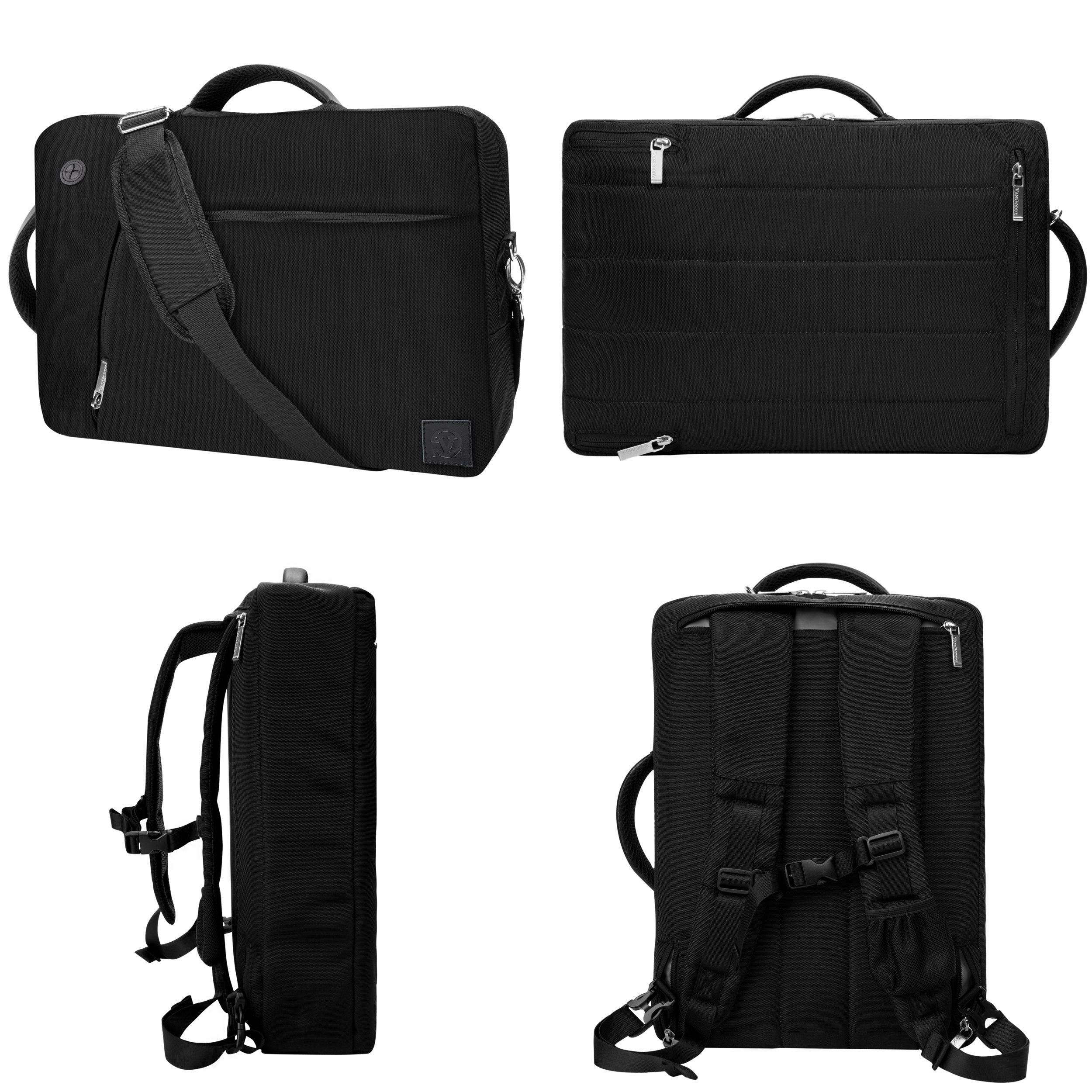 Black Convertible Laptop Bag, USB Hub, Mouse for Microsoft Surface Pro X 13" 7, 6 12.3", Book 2 Laptop 2 3 13.5" 15"