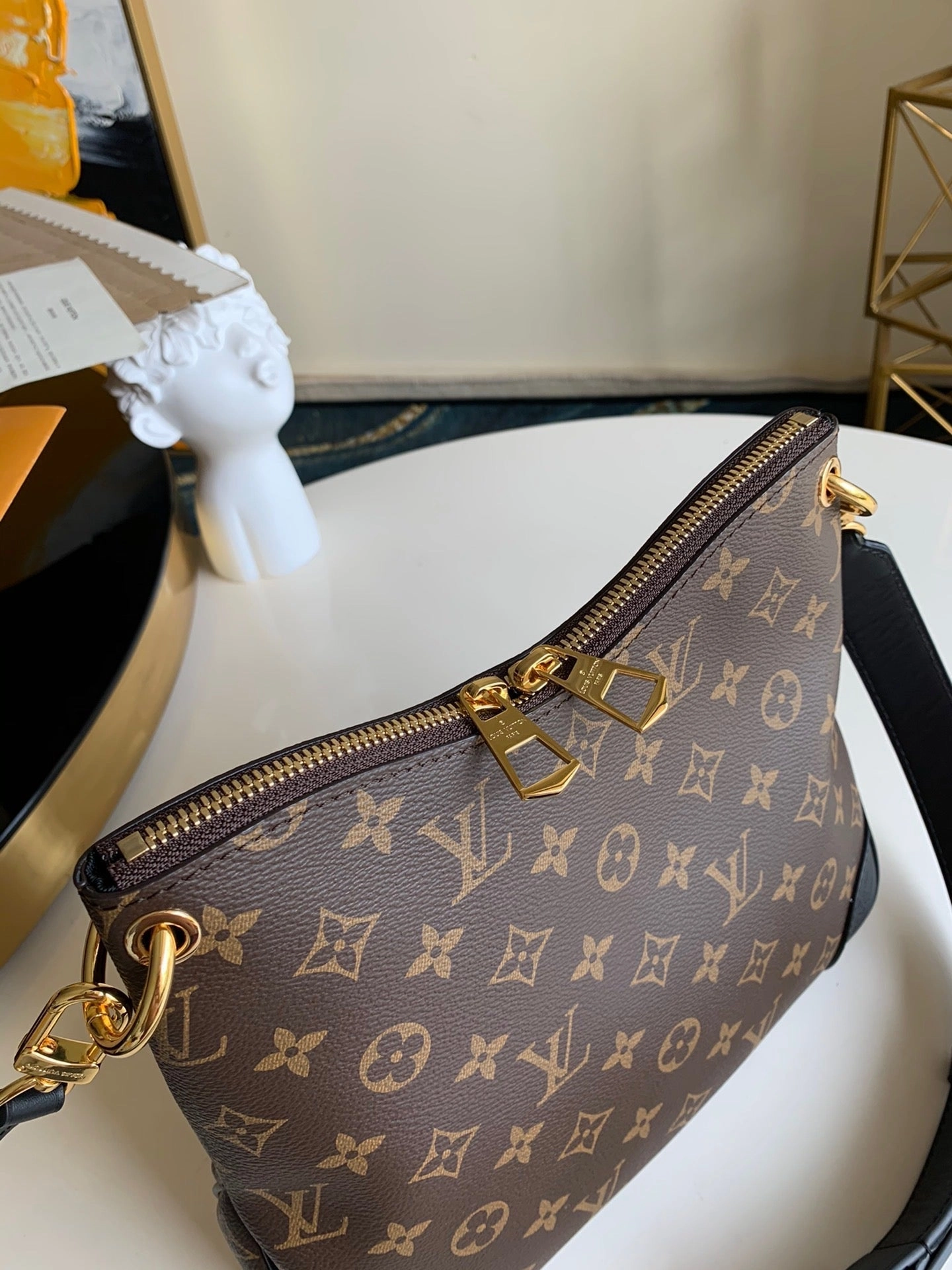 Black Monogram Odon PM Bag Leather Crossbody Bag for Women