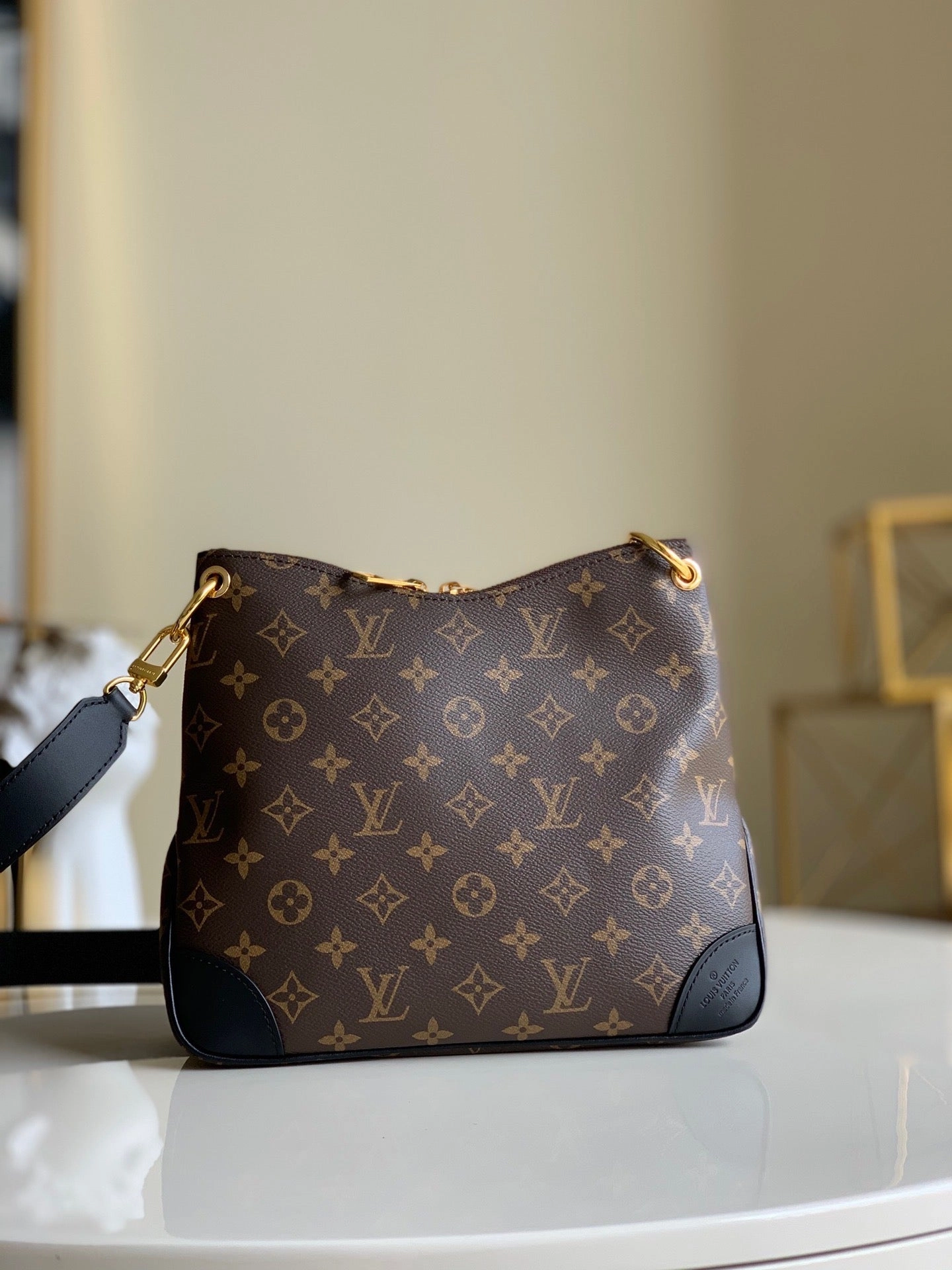 Black Monogram Odon PM Bag Leather Crossbody Bag for Women