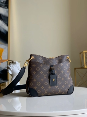 Black Monogram Odon PM Bag Leather Crossbody Bag for Women