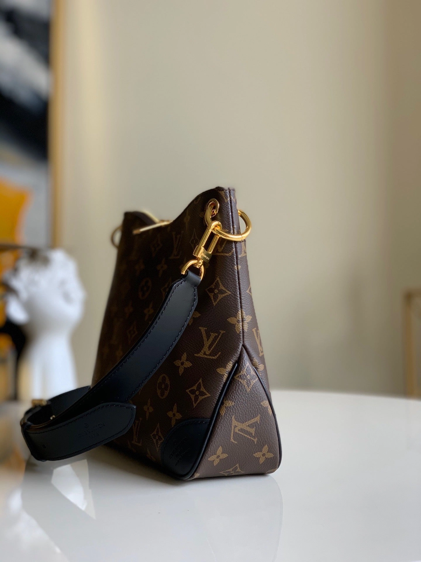 Black Monogram Odon PM Bag Leather Crossbody Bag for Women