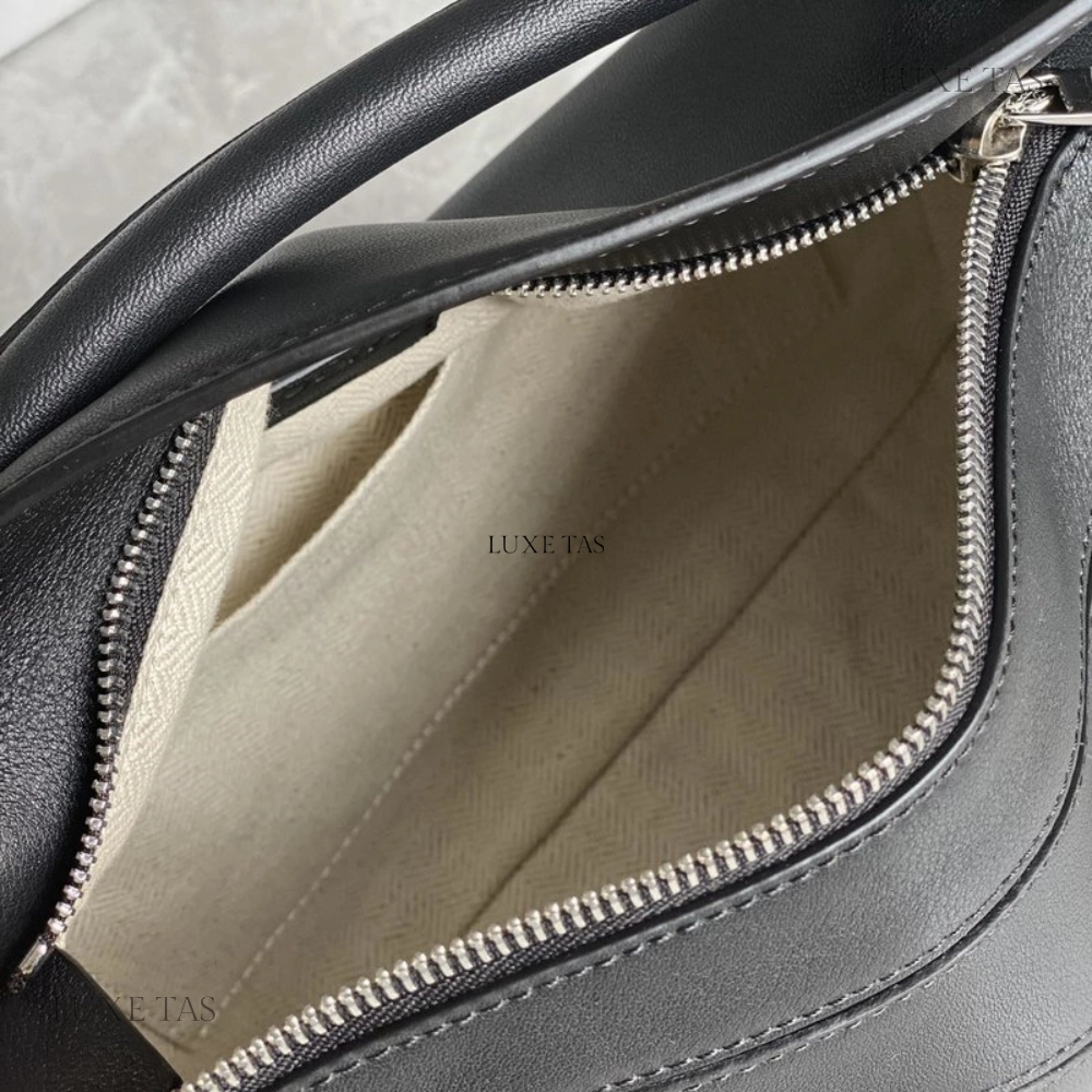 Black Small Puzzle Bag in Classic Calfskin Leather Crossbody Bag for Women
