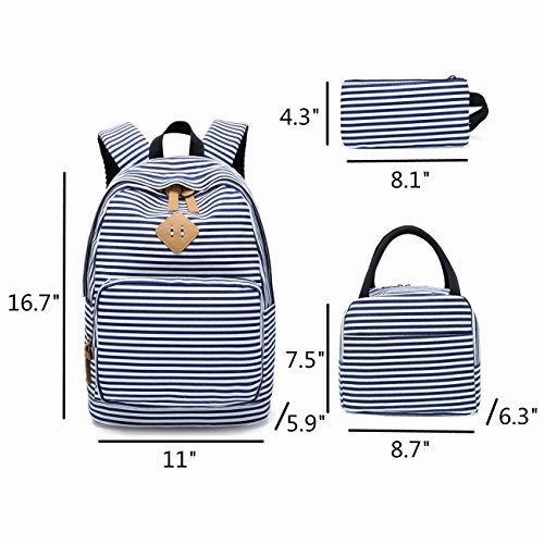 BLUBOON School Backpack for Girls Canvas Bookbag College Laptop Rucksack Women Ladies Travel Daypack Lunch Box Bag Pencil Case