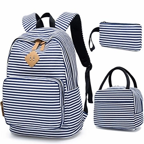 BLUBOON School Backpack for Girls Canvas Bookbag College Laptop Rucksack Women Ladies Travel Daypack Lunch Box Bag Pencil Case