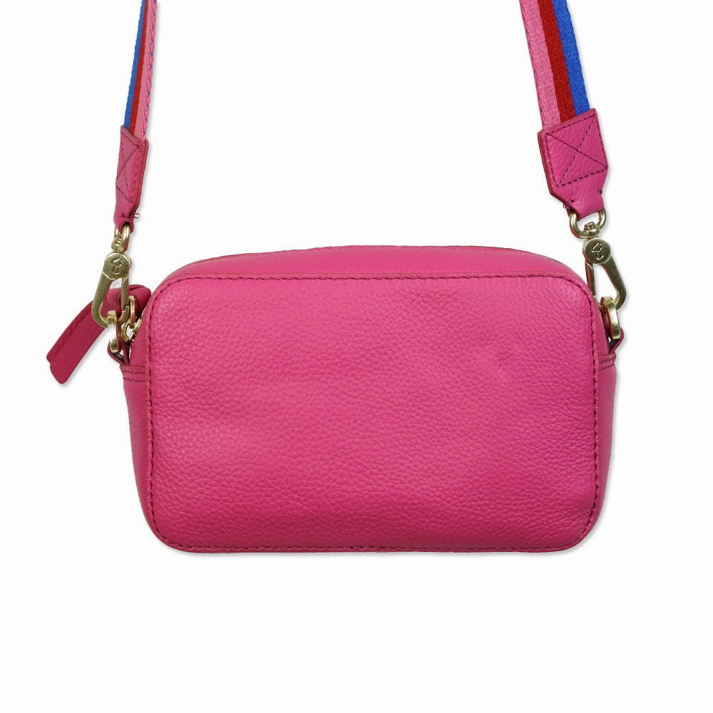 Boden Hot Pink Pebble Leather Camera Crossbody Bag