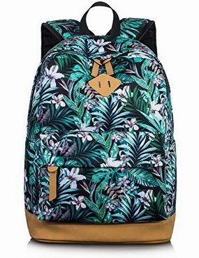 Bookbag For Teens, Floral Backpacks College Laptop Daypack Travel Bags By Leaper (Large, Floral )