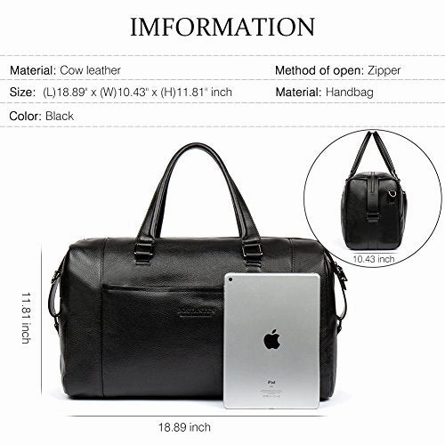 BOSTANTEN Genuine Leather Duffel Travel Weekender Overnight Bag Gym Sports Tote Duffle Bags for Men