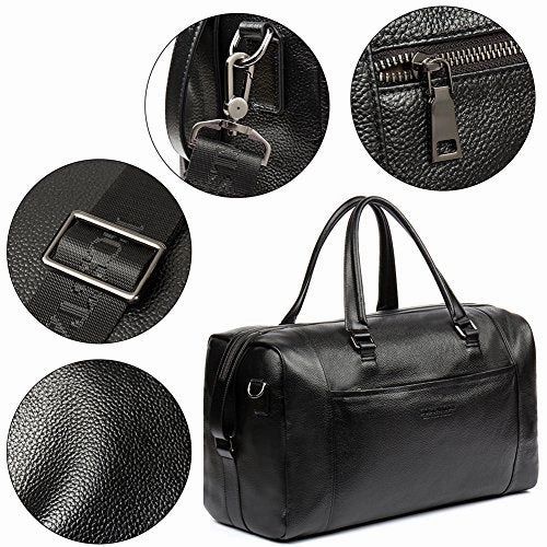 BOSTANTEN Genuine Leather Duffel Travel Weekender Overnight Bag Gym Sports Tote Duffle Bags for Men