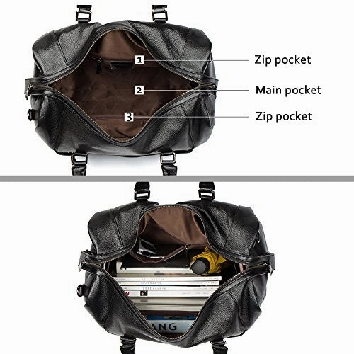 BOSTANTEN Genuine Leather Duffel Travel Weekender Overnight Bag Gym Sports Tote Duffle Bags for Men