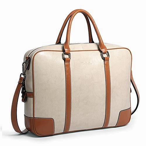 BOSTANTEN Leather Briefcase Messenger Satchel Bags Laptop Handbags for Women