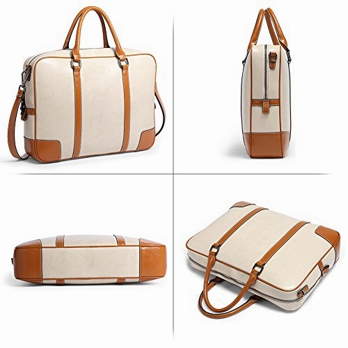 BOSTANTEN Leather Briefcase Messenger Satchel Bags Laptop Handbags for Women