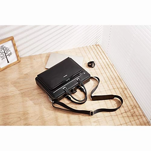 BOSTANTEN Leather Briefcase Shoulder 15.6"Laptop Business Vintage Slim Messenger Bags for Men &