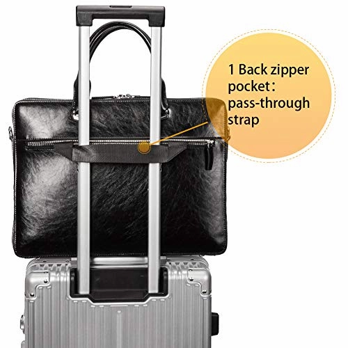BOSTANTEN Leather Briefcase Shoulder 15.6"Laptop Business Vintage Slim Messenger Bags for Men &
