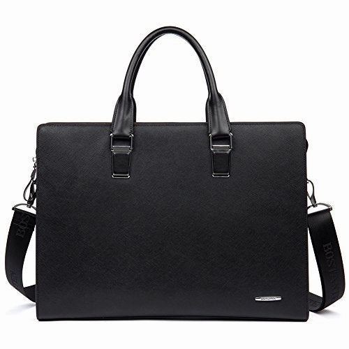 BOSTANTEN Leather Briefcase Shoulder Laptop Business Slim Bag for Men & Women