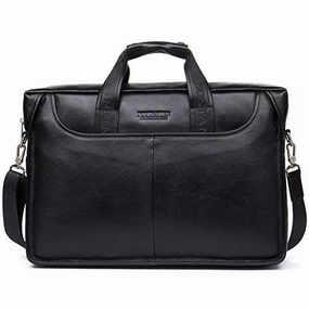 BOSTANTEN Leather Lawyers Briefcase Laptop Messenger Business Bags for Men Black