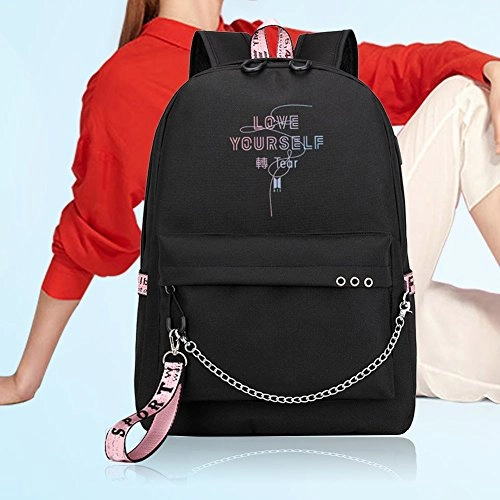 Bosunshine BTS Love Yourself V Suga Jin Jimin Jung Kook Casual Backpack Daypack Laptop Bag