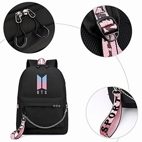 Bosunshine BTS Love Yourself V Suga Jin Jimin Jung Kook Casual Backpack Daypack Laptop Bag