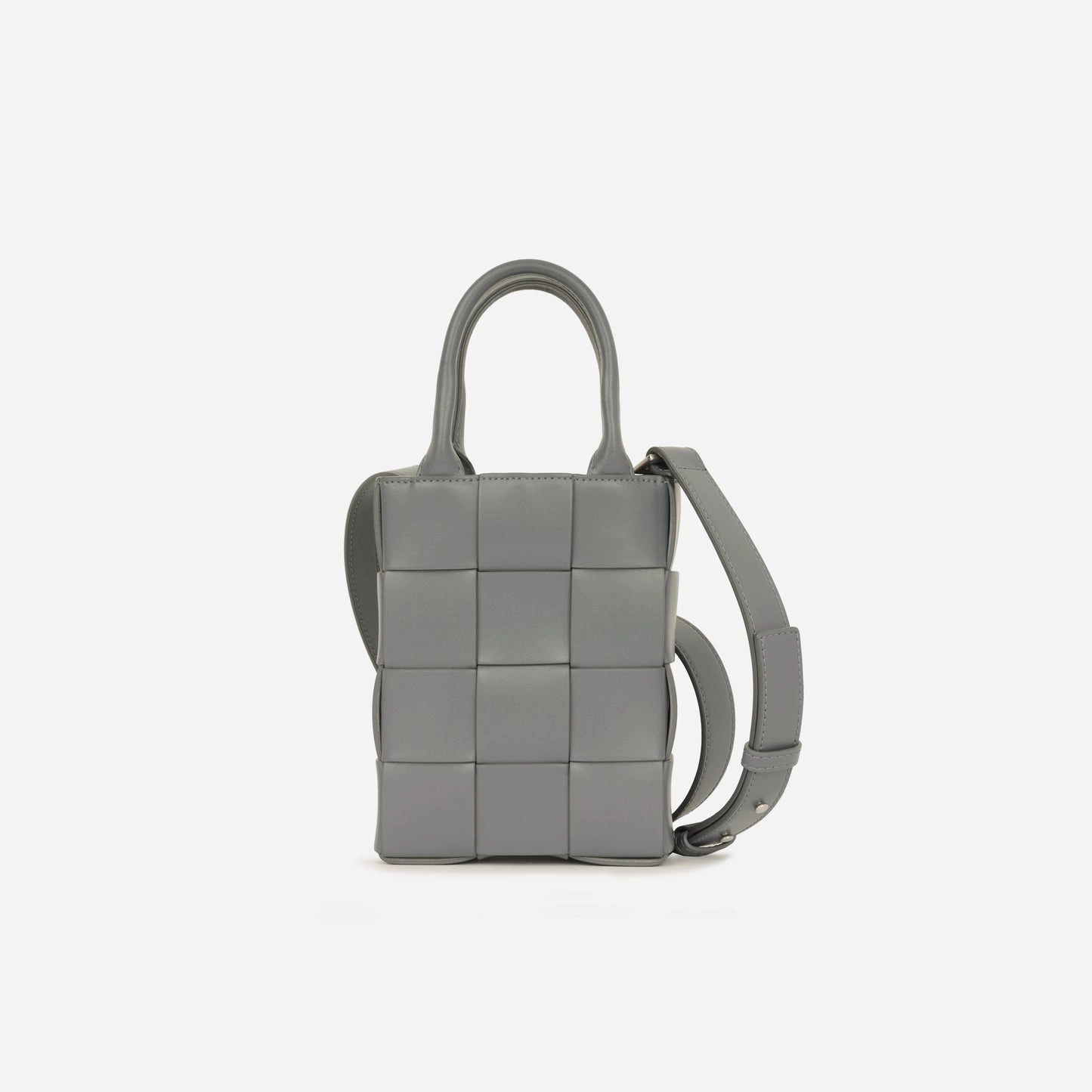 Bottega Veneta - Mini Cassete Tote - Grey Intrecciato SHW - Pre-Loved