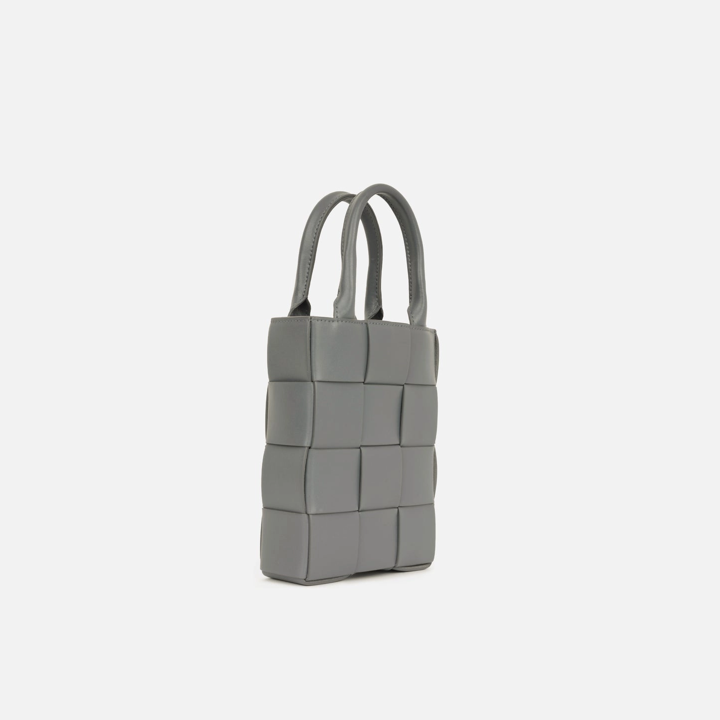 Bottega Veneta - Mini Cassete Tote - Grey Intrecciato SHW - Pre-Loved