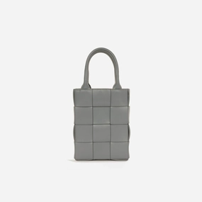 Bottega Veneta - Mini Cassete Tote - Grey Intrecciato SHW - Pre-Loved