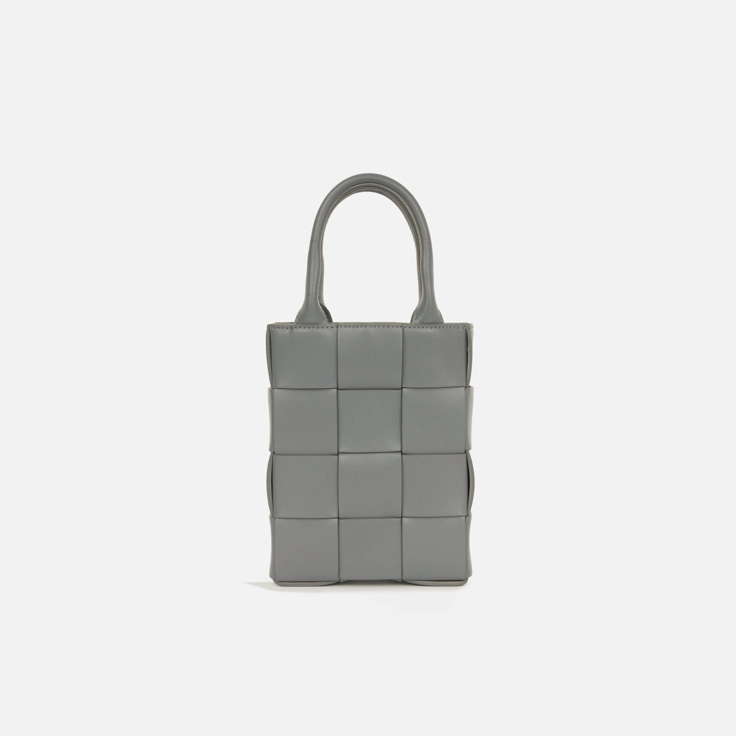 Bottega Veneta - Mini Cassete Tote - Grey Intrecciato SHW - Pre-Loved