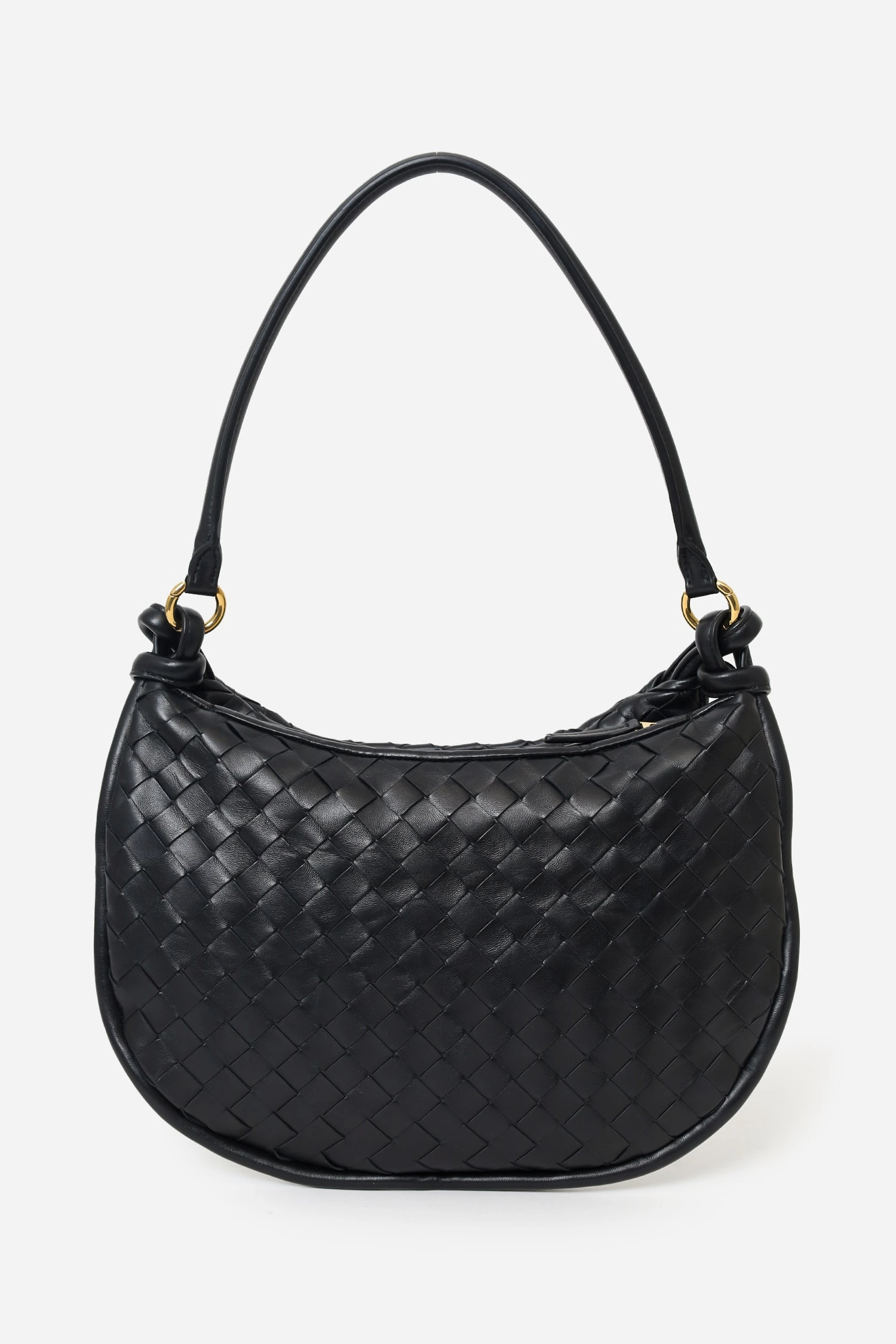 Bottega Veneta Black Intrecciato Leather Gemelli Medium Shoulder Bag