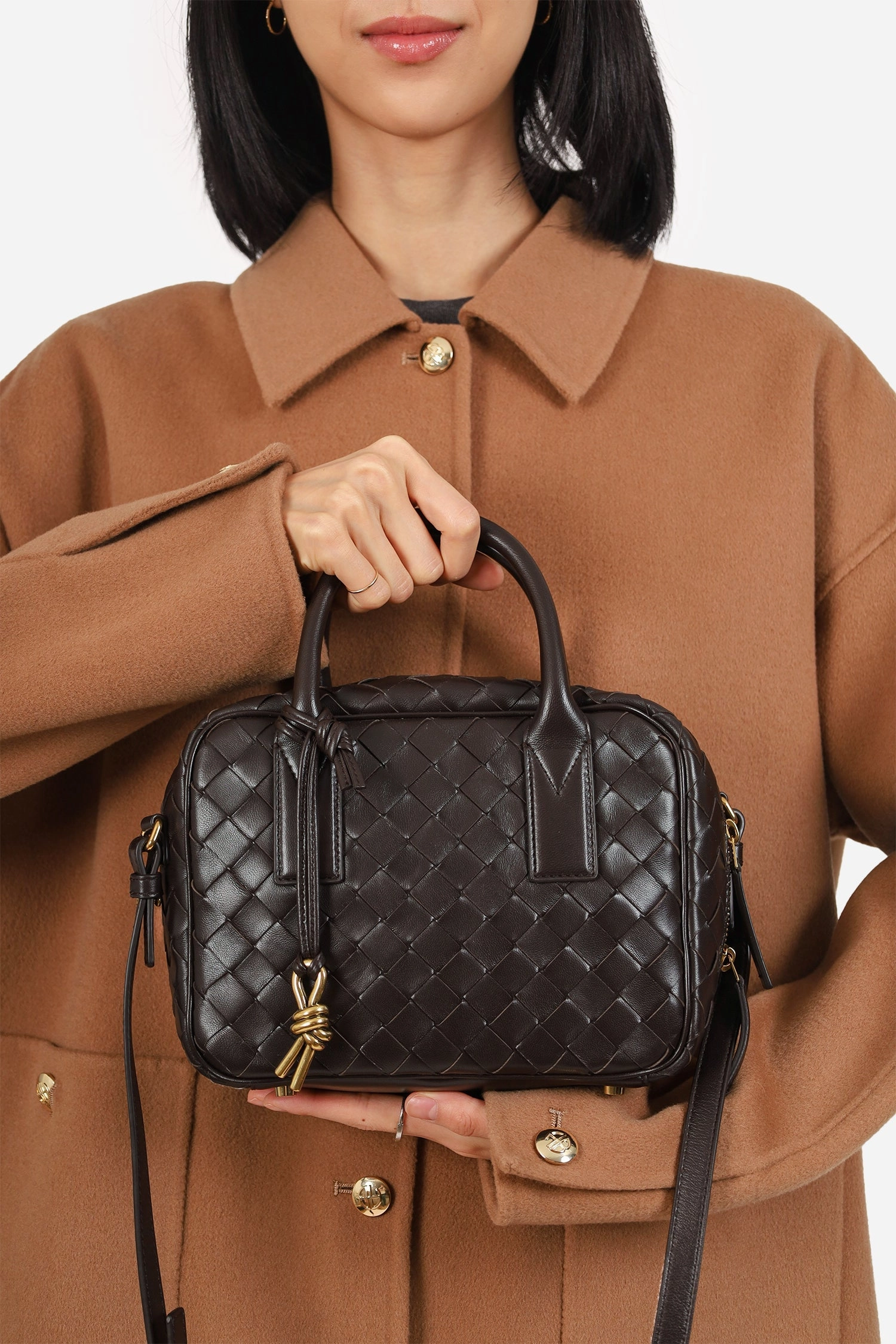 Bottega Veneta Brown Intrecciato Leather Getaway Crossbody Bag