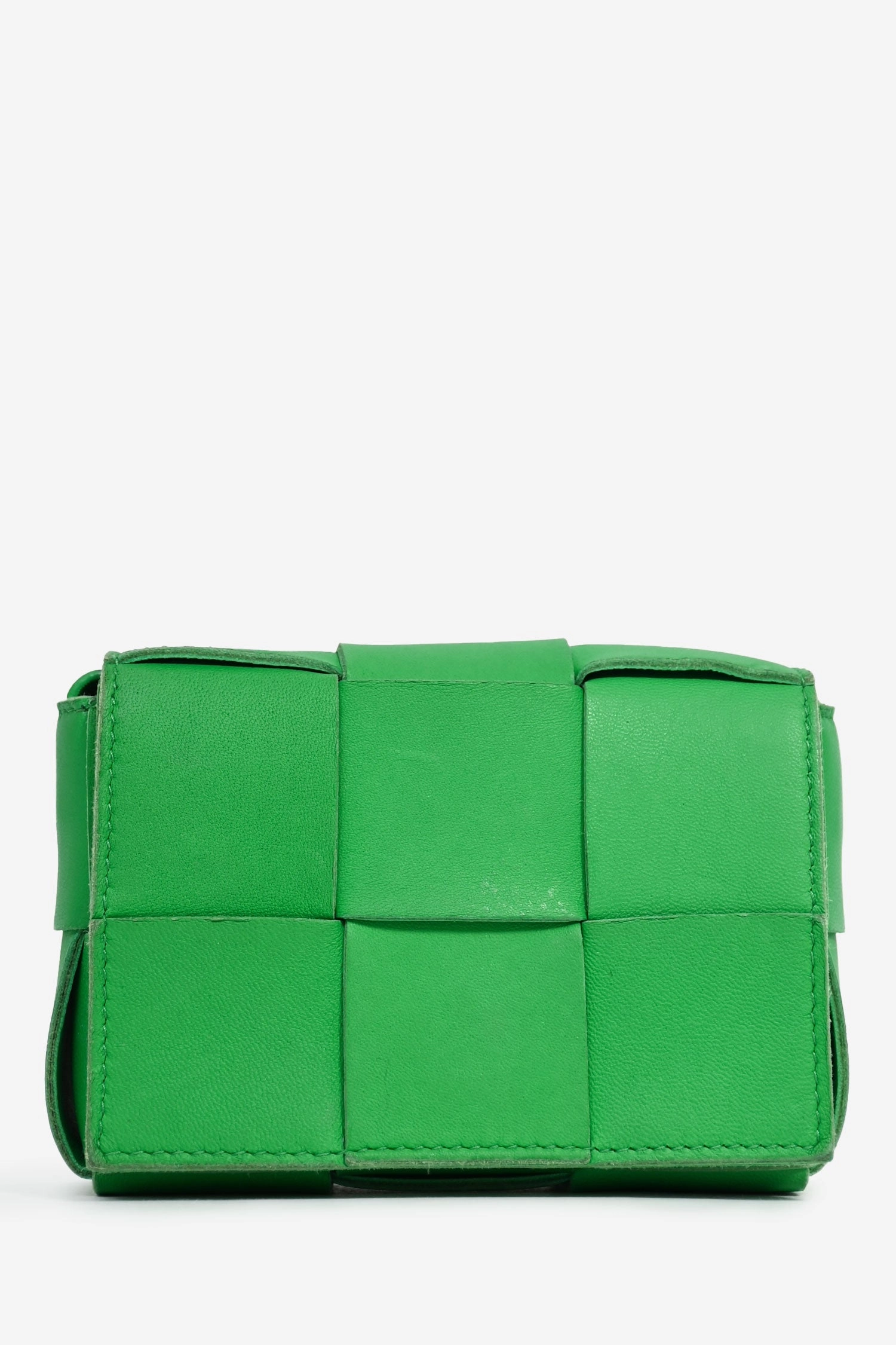 Bottega Veneta Green Maxi Intrecciato Leather Mini Cassette Crossbody Bag