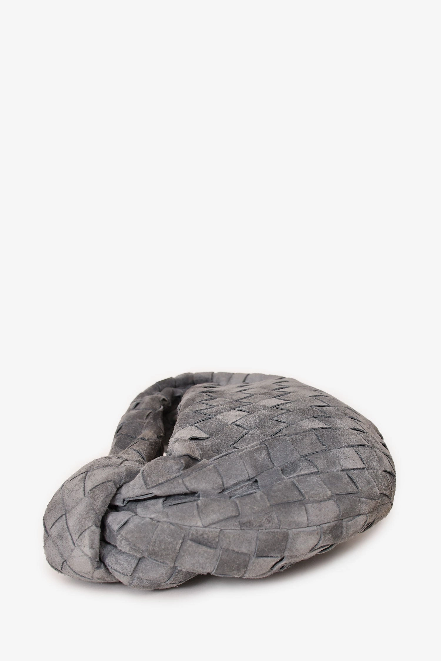Bottega Veneta Grey Intrecciato Suede Mini Jodie Bag (As Is)