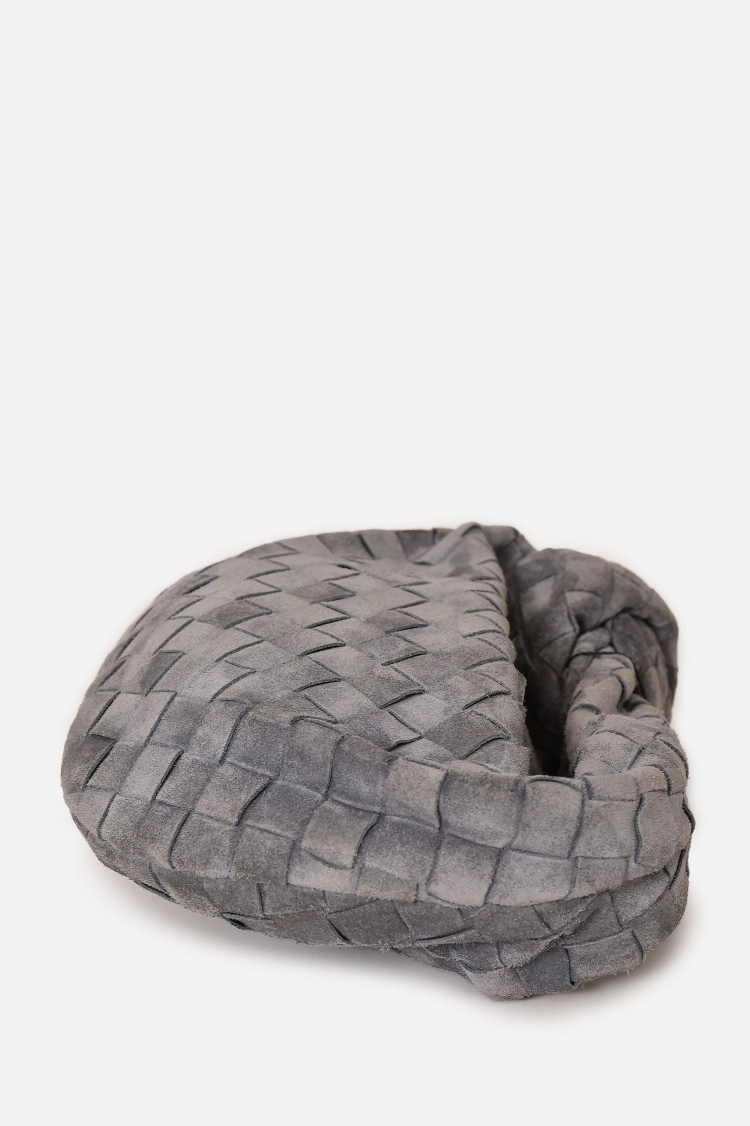 Bottega Veneta Grey Intrecciato Suede Mini Jodie Bag (As Is)