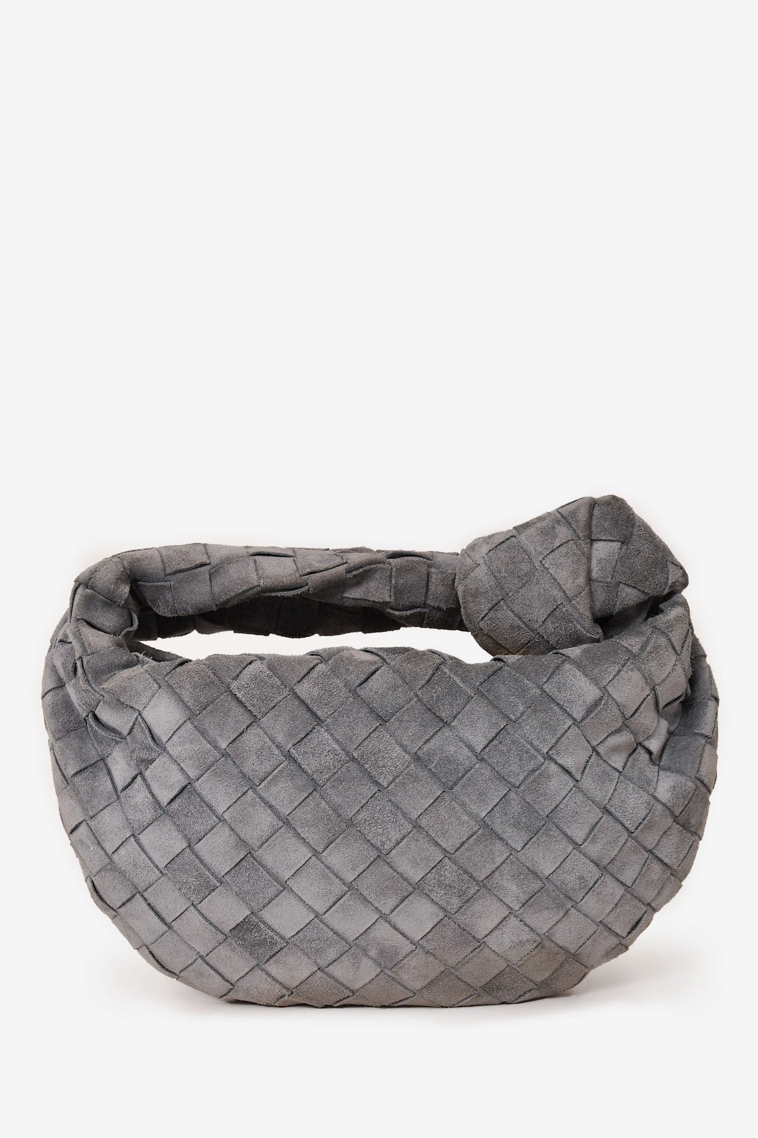 Bottega Veneta Grey Intrecciato Suede Mini Jodie Bag (As Is)