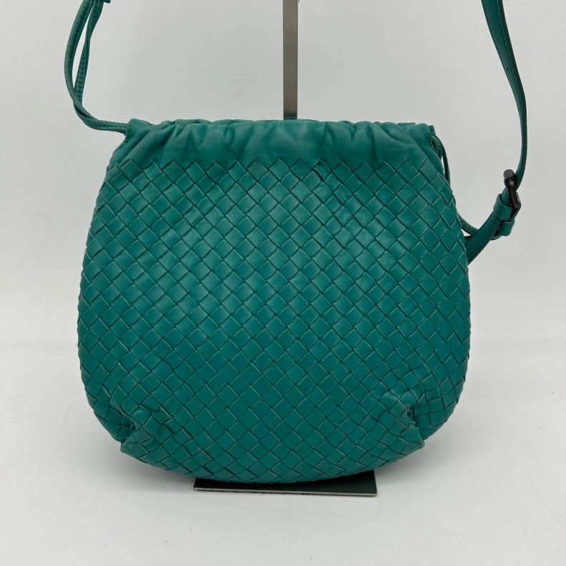 Bottega Veneta Leather Crossbody Bag Green Medium