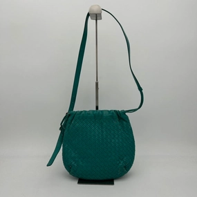 Bottega Veneta Leather Crossbody Bag Green Medium