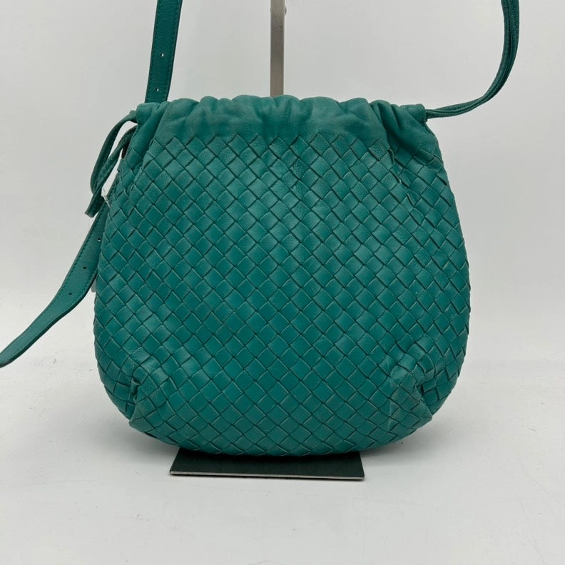 Bottega Veneta Leather Crossbody Bag Green Medium