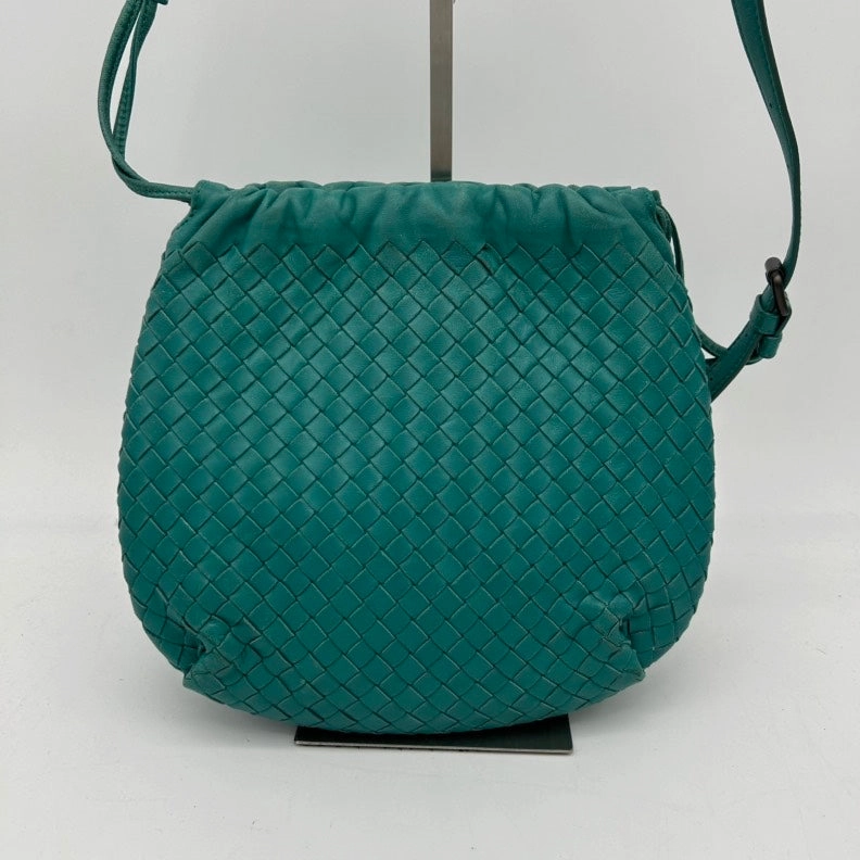 Bottega Veneta Leather Crossbody Bag Green Medium