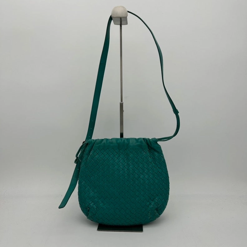 Bottega Veneta Leather Crossbody Bag Green Medium