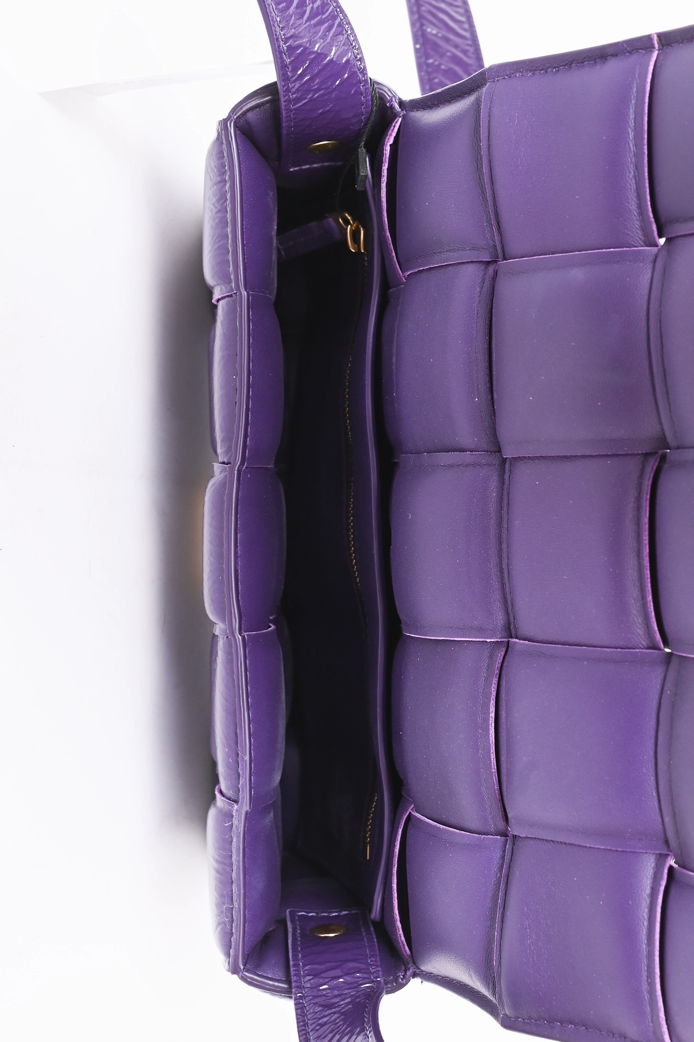 Bottega Veneta Purple Patent Leather Cassette Shoulder Bag