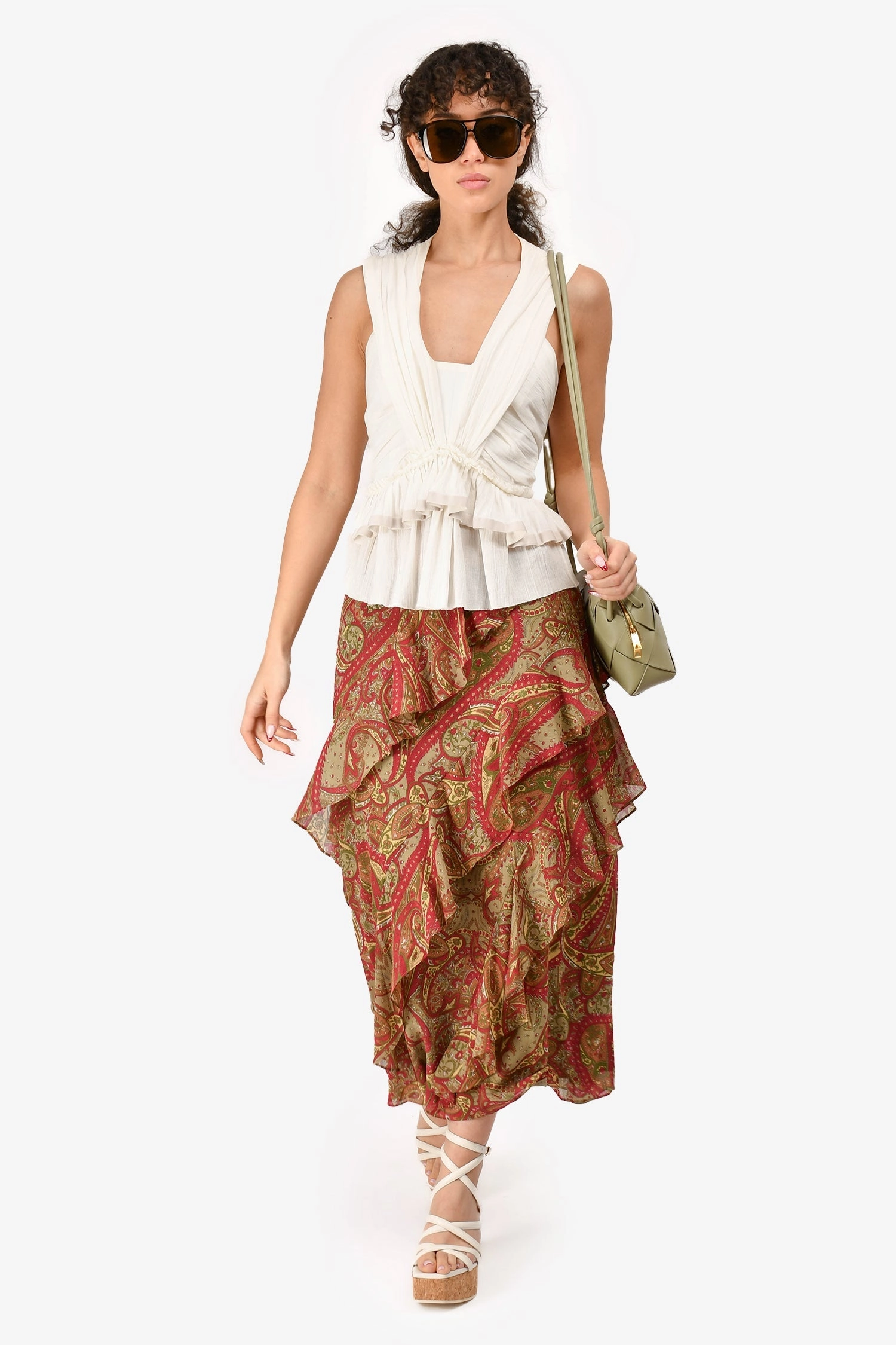 Bottega Veneta Sage Green Maxi Intrecciato 'Loop' Crossbody Bag