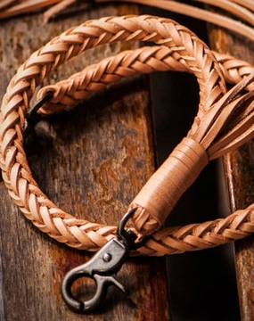 Braided leather biker trucker leather Chain for chain wallet biker wallet trucker wallet