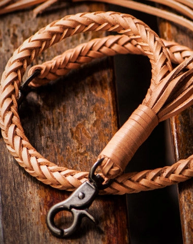 Braided leather biker trucker leather Chain for chain wallet biker wallet trucker wallet
